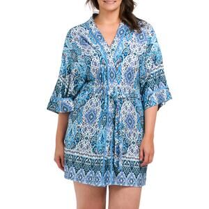 NWT In Bloom Women's Floral Print Lightweight Waist Tie Robe